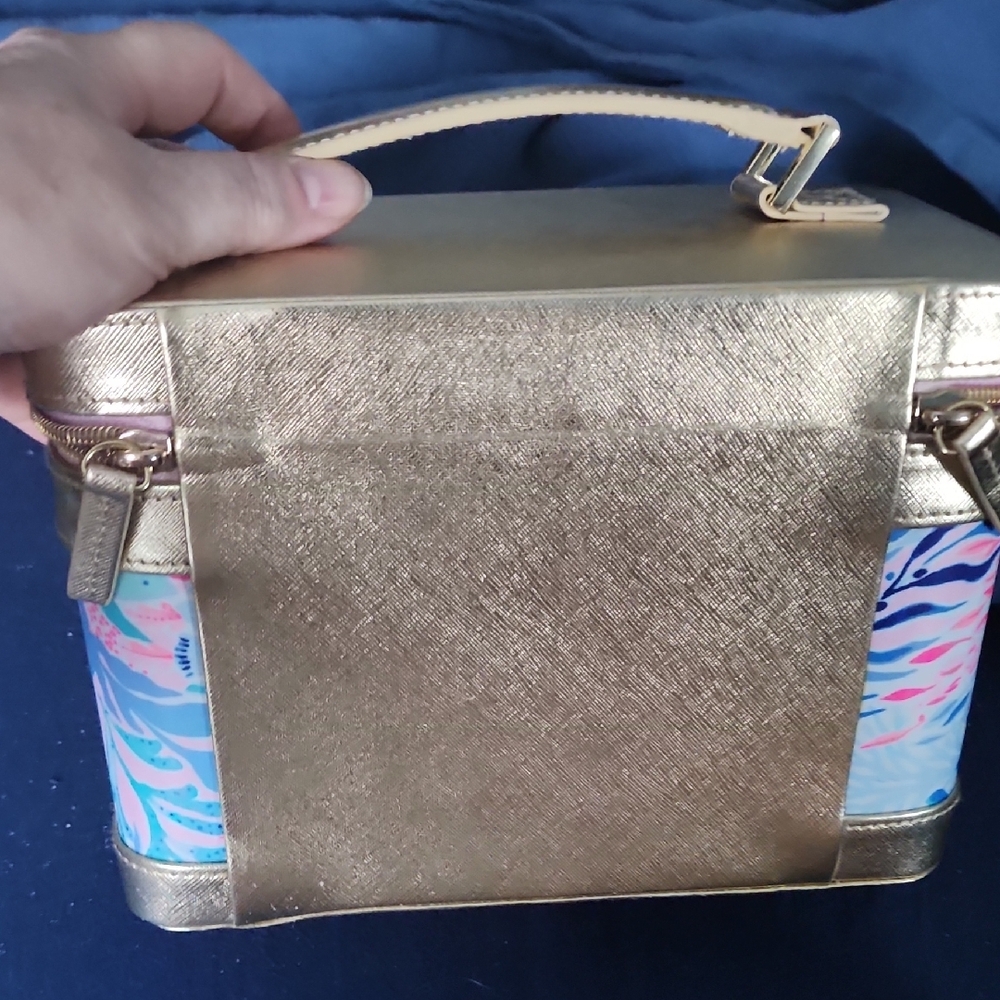 Lilly Pulitzer Pink and Blue Cosmetic Case - Picture 4 of 6